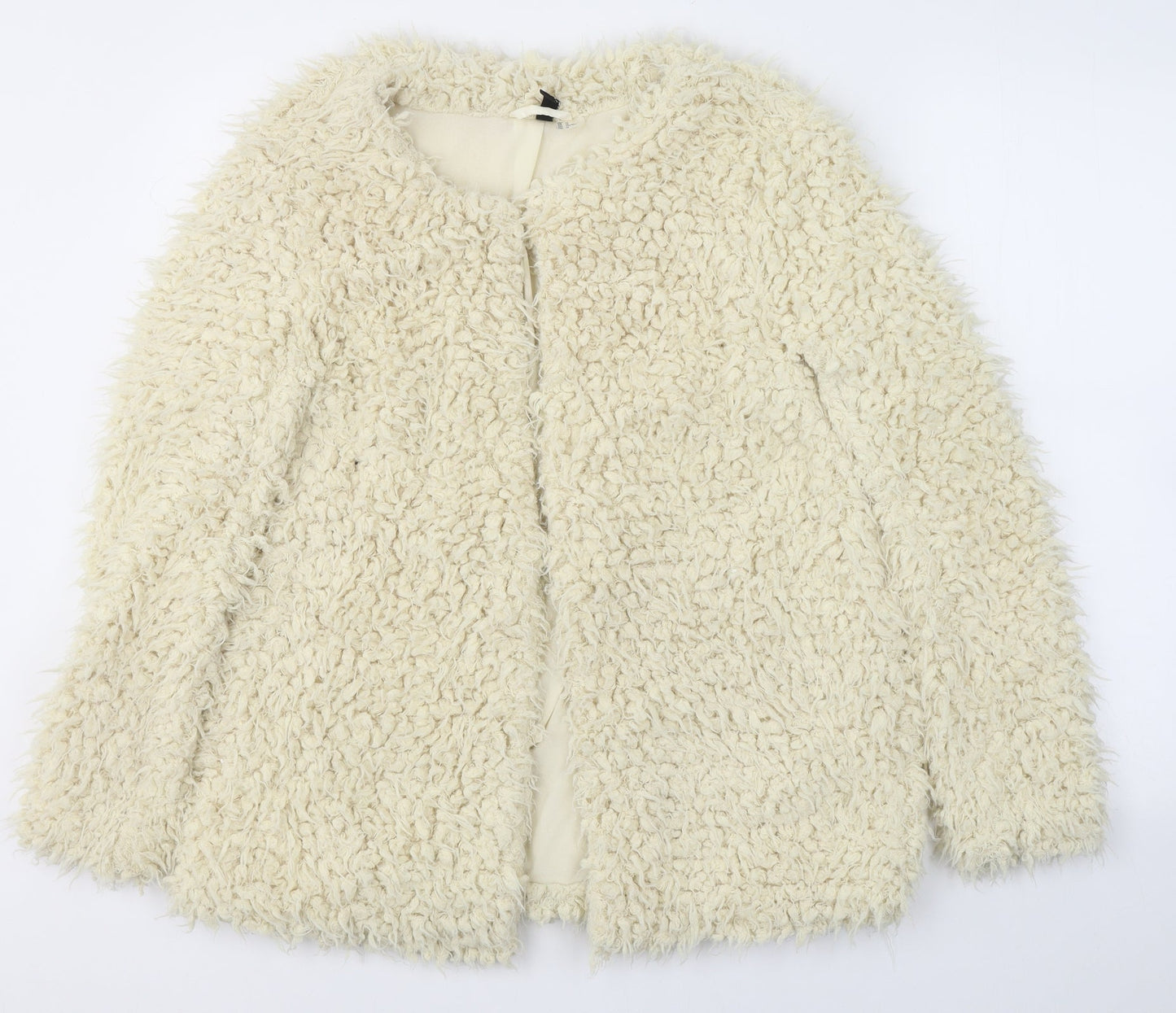 Divided by H&M Womens Ivory V-Neck  Polyester Cardigan Jumper Size 12