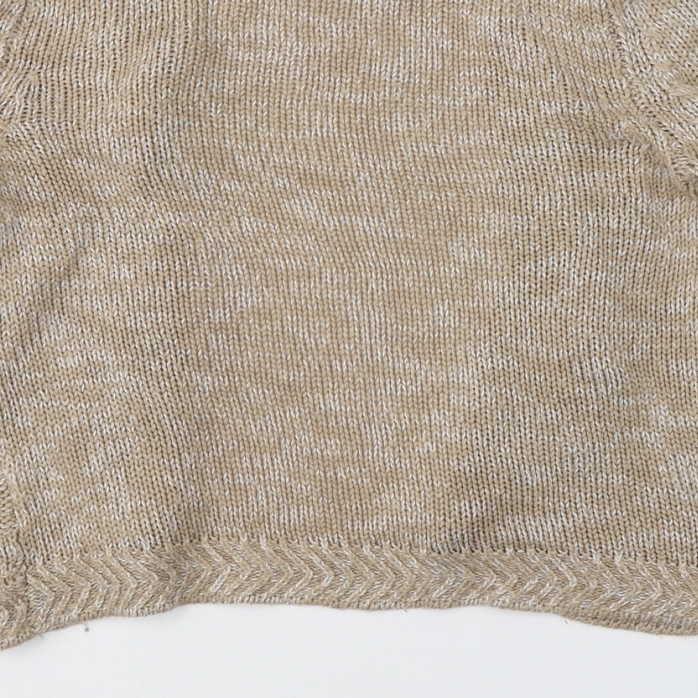 Bonmarché Womens Beige V-Neck  Acrylic Cape Jumper Size XS