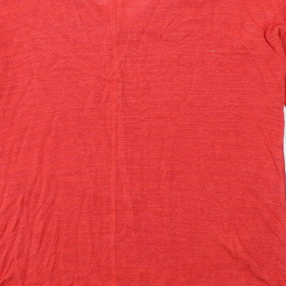 Preloved Monsoon Womens Red  Polyester Basic T-Shirt Size M V-Neck - Label