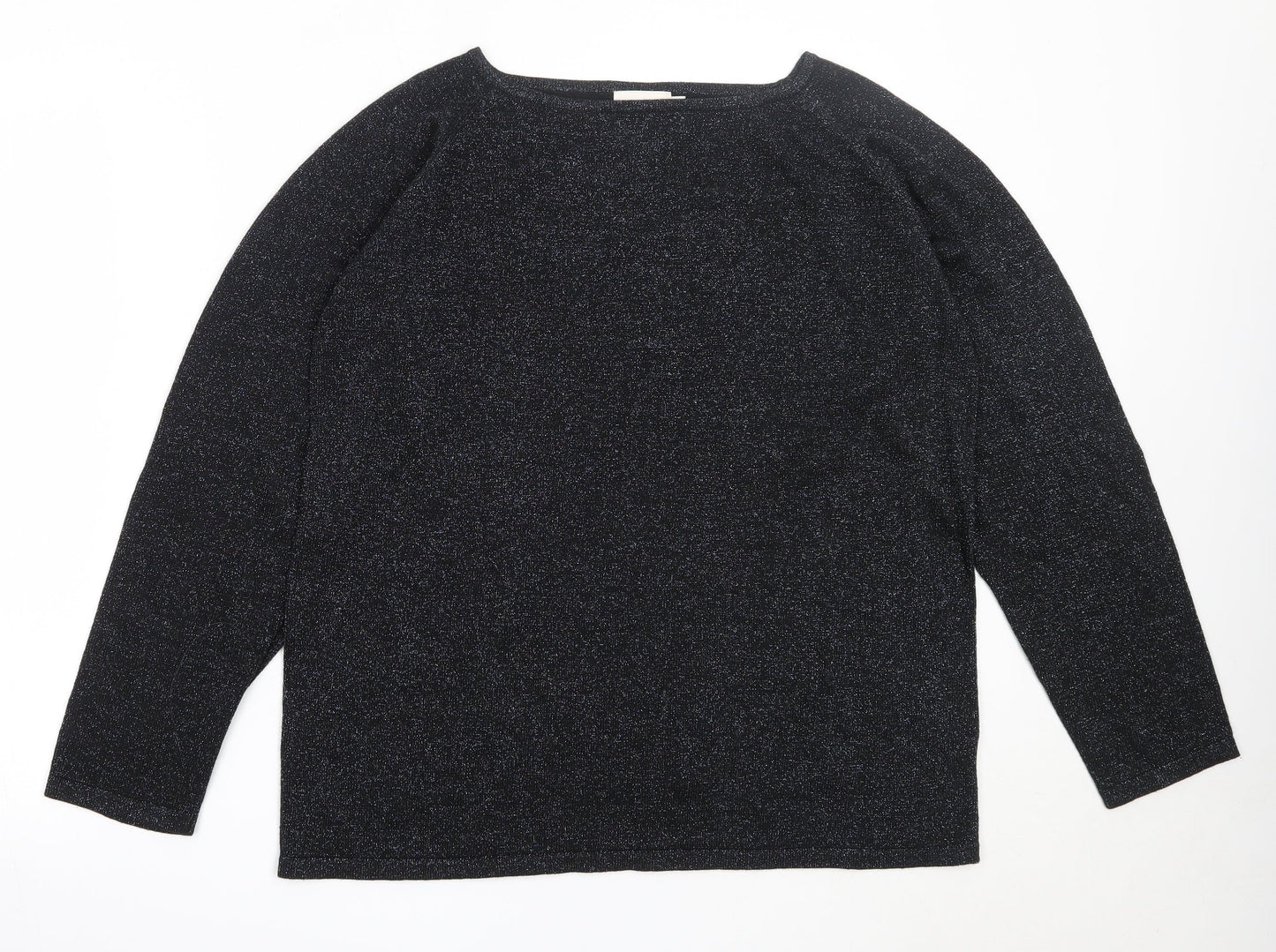 Bonmarché Womens Black Round Neck  Viscose Pullover Jumper Size L