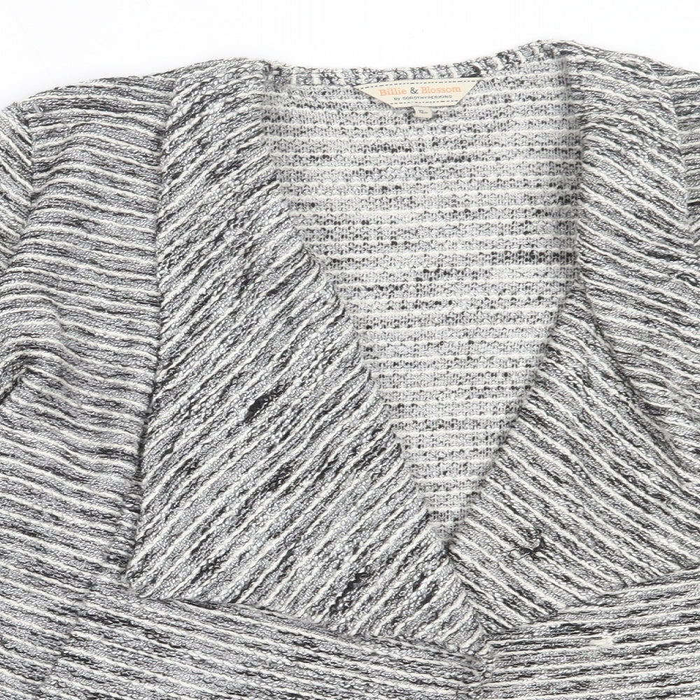 Dorothy Perkins Womens Grey Round Neck  Polyester Cardigan Jumper Size 12