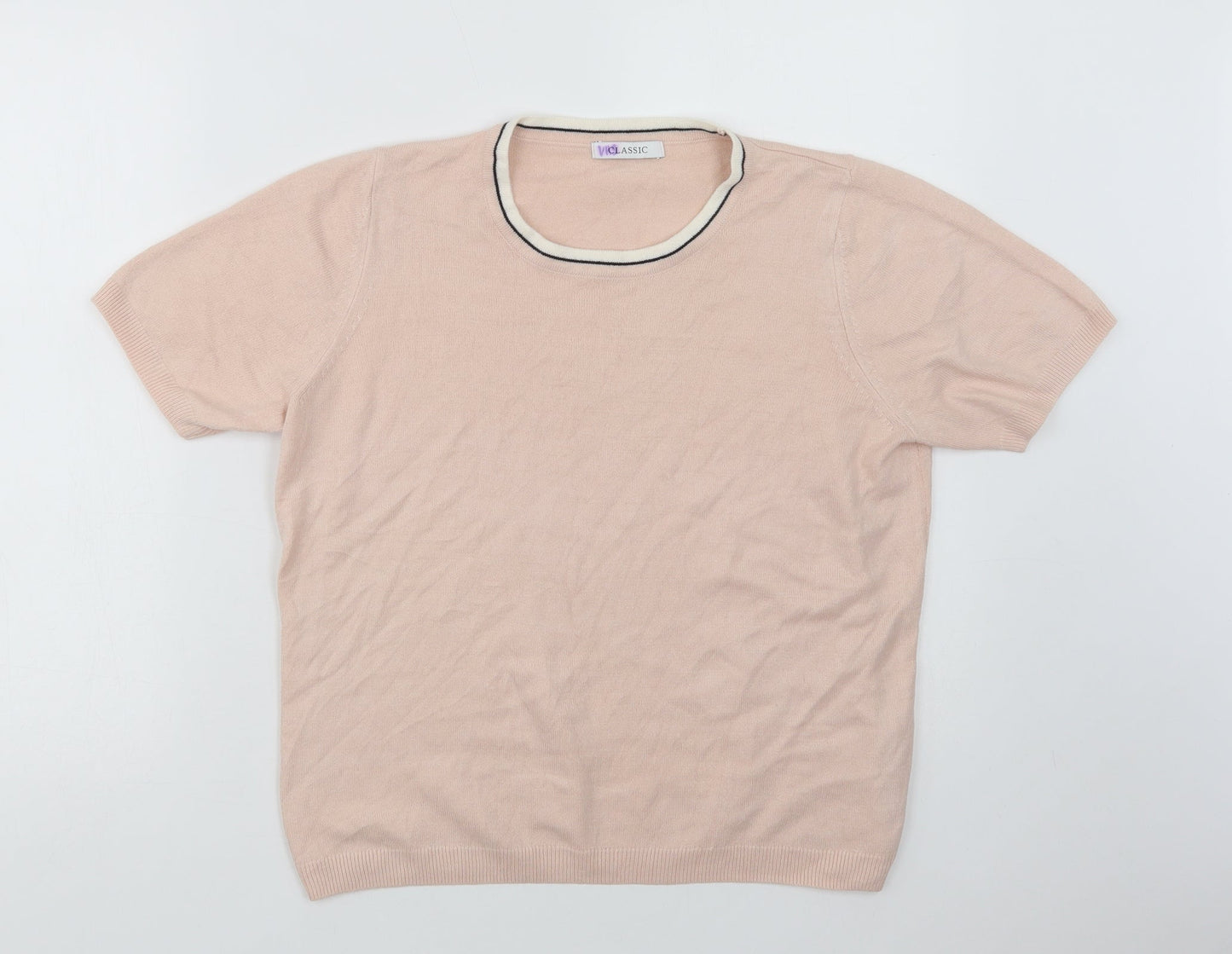 Marks and Spencer Womens Pink Crew Neck  Acrylic Pullover Jumper Size 14