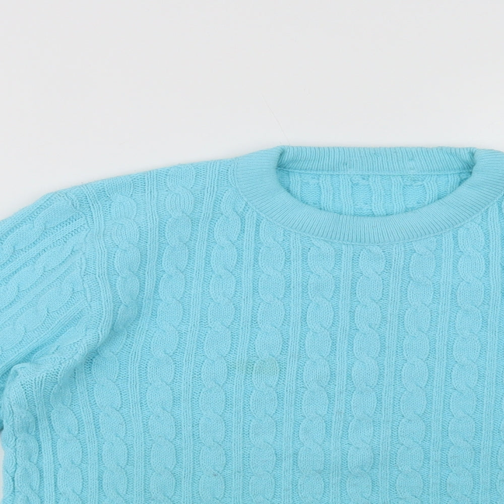 Preworn Womens Blue Crew Neck  Acrylic Pullover Jumper Size M