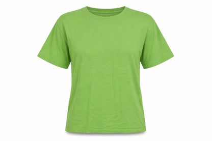 Nordstrom Womens Green  Cotton Basic Blouse Size M Crew Neck