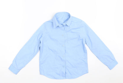 F&F Girls Blue  Cotton Basic Button-Up Size 7-8 Years Collared Button