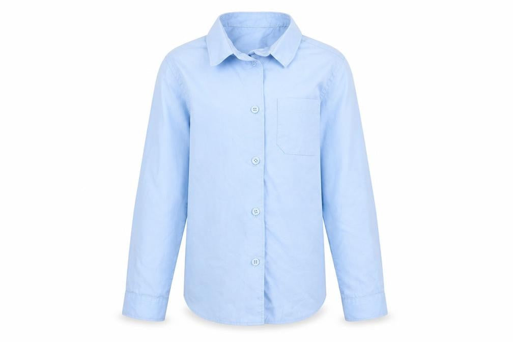 F&F Girls Blue  Cotton Basic Button-Up Size 7-8 Years Collared Button