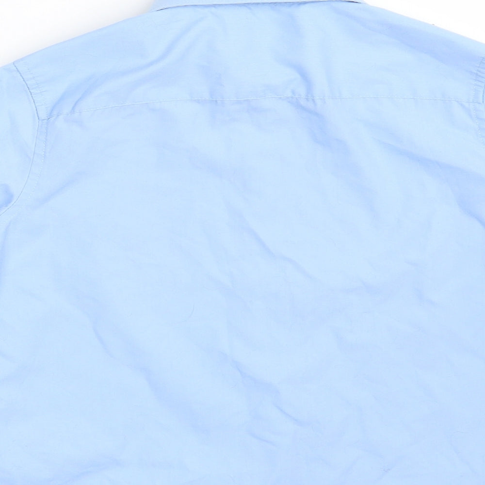 F&F Girls Blue  Cotton Basic Button-Up Size 7-8 Years Collared Button