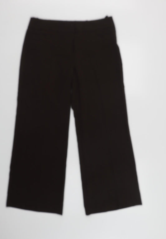 Marks and Spencer Womens Brown  Polyester Dress Pants Trousers Size 12 L28 in Regular Hook & Loop
