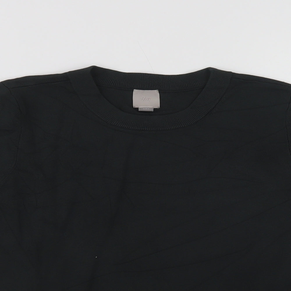 H&M Womens Green Crew Neck  Viscose Pullover Jumper Size M