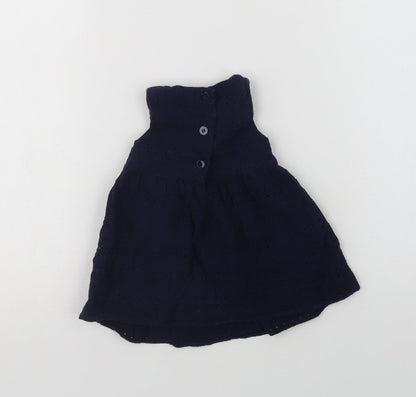 Preloved NEXT Baby Blue  Cotton A-Line  Size 0-3 Months  Collared Button - Back