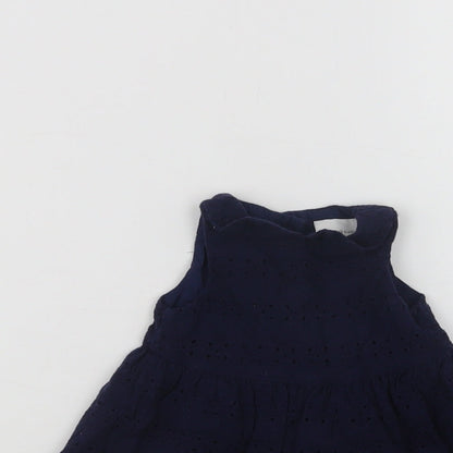 Preloved NEXT Baby Blue  Cotton A-Line  Size 0-3 Months  Collared Button - Detail