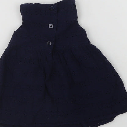 Preloved NEXT Baby Blue  Cotton A-Line  Size 0-3 Months  Collared Button - Label