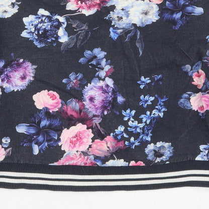 Preloved H&M Girls Blue Floral Cotton Pullover Sweatshirt Size 9-10 Years  Pullover - Label