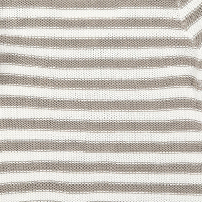 H&M Womens Beige V-Neck Striped Cotton Pullover Jumper Size S