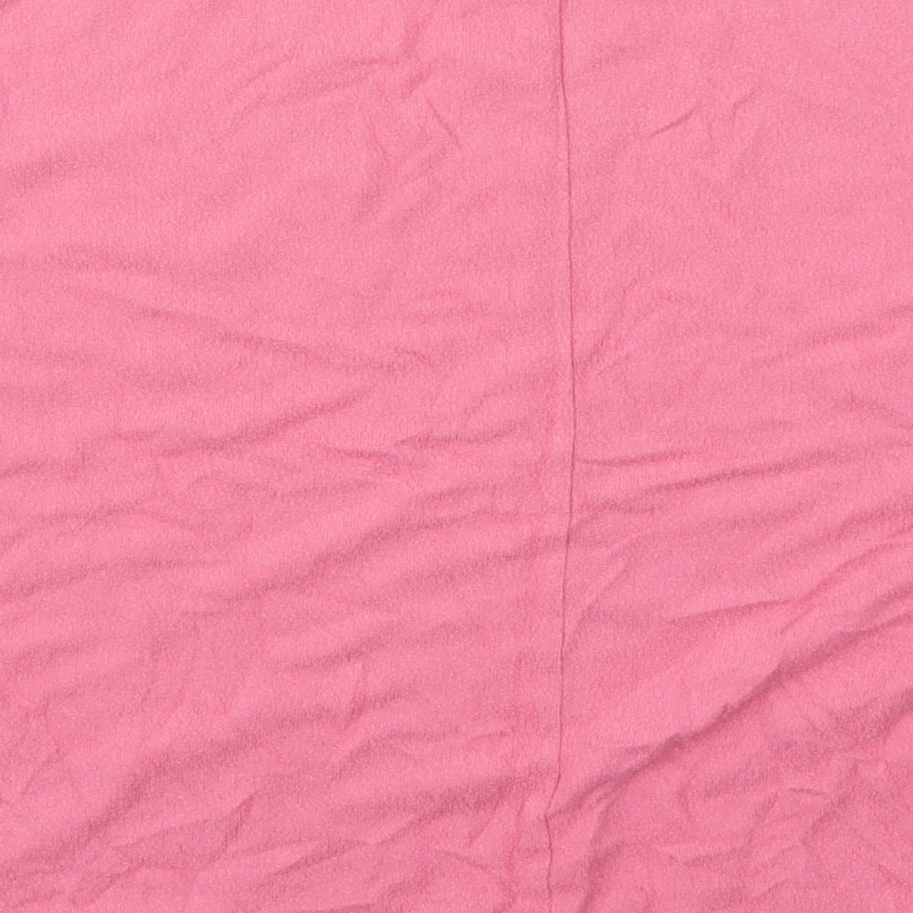 Preworn Womens Pink  Viscose Basic T-Shirt Size 10 Round Neck