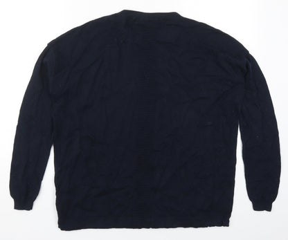 Next Womens Blue Round Neck  Cotton Pullover Jumper Size 12