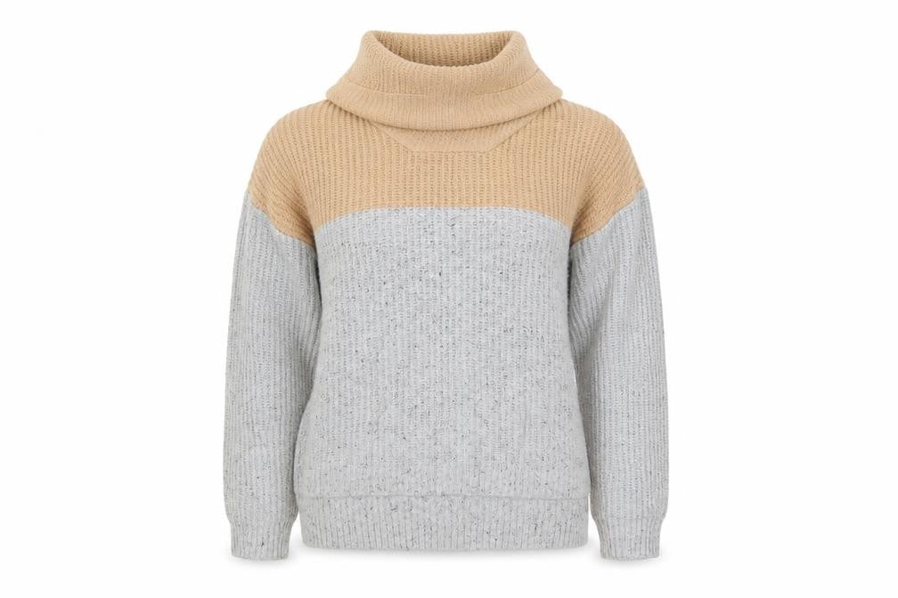 Yes Lola Womens Beige Roll Neck  Cotton Pullover Jumper Size S   - Grey