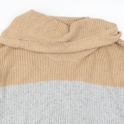 Yes Lola Womens Beige Roll Neck  Cotton Pullover Jumper Size S   - Grey