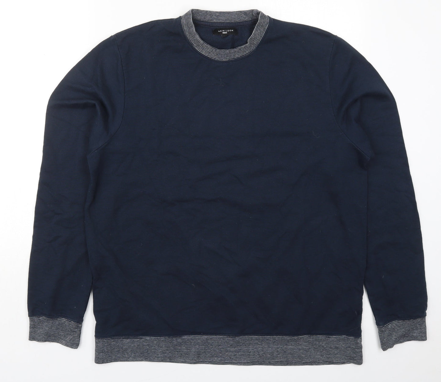 New Look Mens Blue  Cotton Pullover Sweatshirt Size M