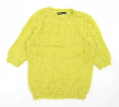 Atmosphere Womens Green Crew Neck  Nylon Pullover Jumper Size 6