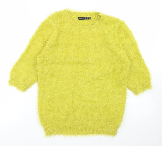 Atmosphere Womens Green Crew Neck  Nylon Pullover Jumper Size 6