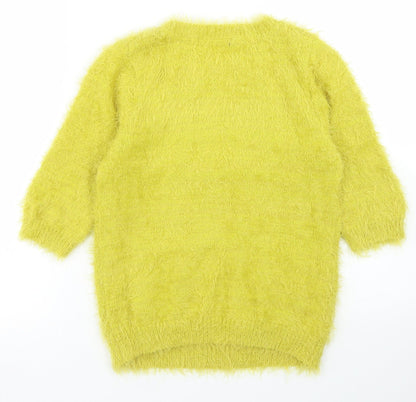 Atmosphere Womens Green Crew Neck  Nylon Pullover Jumper Size 6