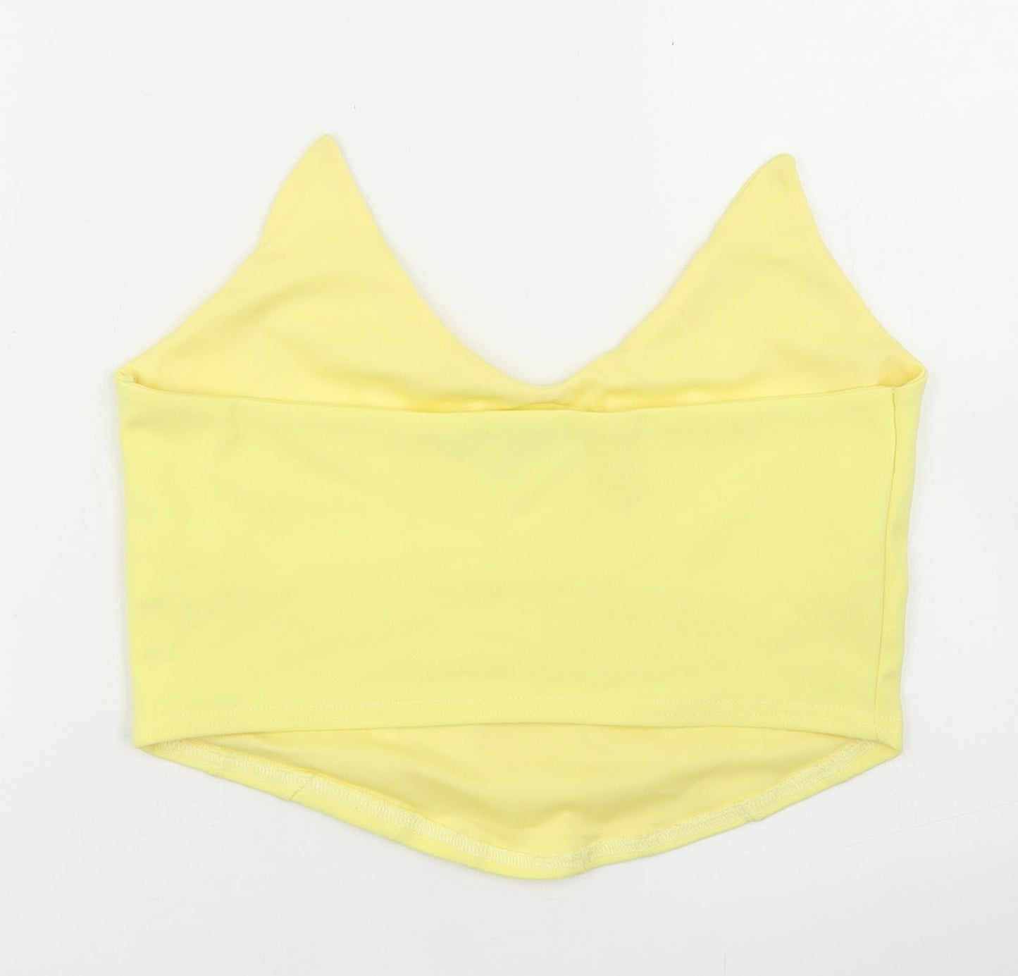 Missguided Womens Yellow  Polyester Cropped Tank Size 14 Sweetheart - Bandeau