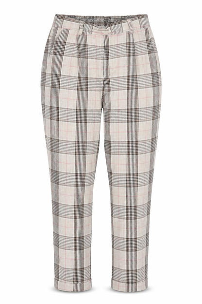 Stradivarius Womens Beige Plaid Cotton Dress Pants Trousers Size XS L25 in Regular