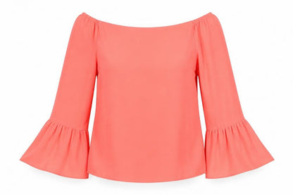 Atmosphere Womens Pink  Polyester Basic Blouse Size 10 Off the Shoulder