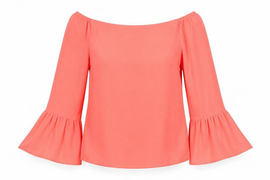 Atmosphere Womens Pink  Polyester Basic Blouse Size 10 Off the Shoulder