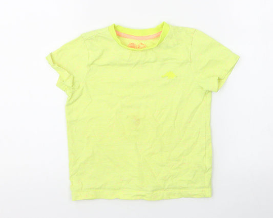 F&F Boys Yellow Striped Cotton Jersey T-Shirt Size 3-4 Years Round Neck Pullover