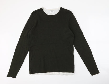 Next Mens Green Round Neck  Acrylic Pullover Jumper Size M