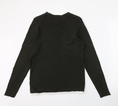 Next Mens Green Round Neck  Acrylic Pullover Jumper Size M