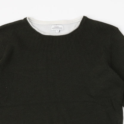 Next Mens Green Round Neck  Acrylic Pullover Jumper Size M