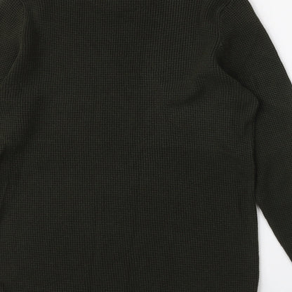 Next Mens Green Round Neck  Acrylic Pullover Jumper Size M