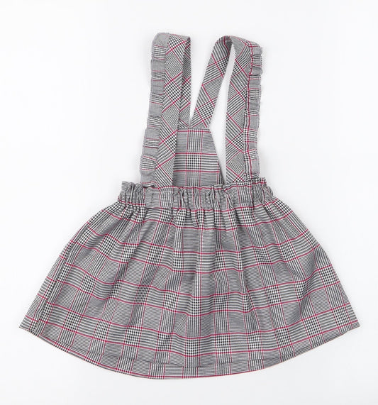 miss ebito Girls Grey Plaid 100% Polyester Pinafore/Dungaree Dress  Size 12 Months   Button