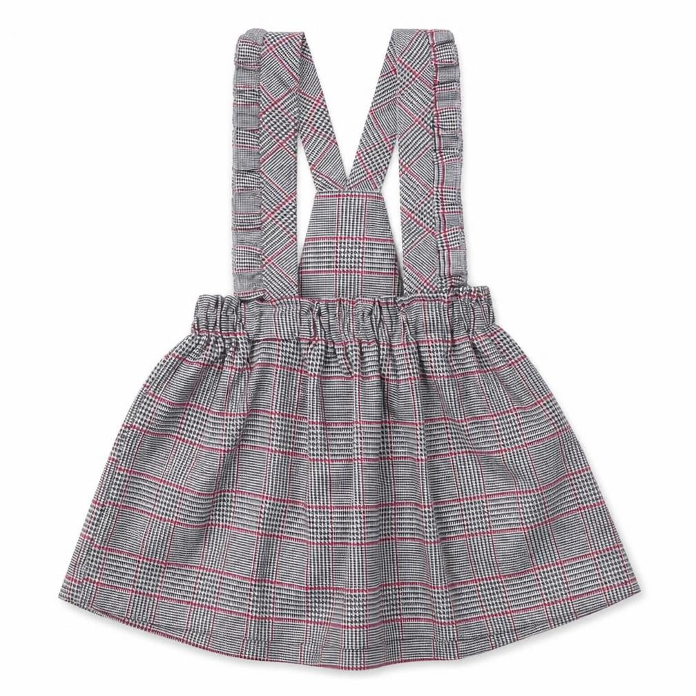 miss ebito Girls Grey Plaid 100% Polyester Pinafore/Dungaree Dress  Size 12 Months   Button
