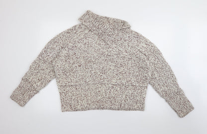 Preloved Topshop Womens White Roll Neck  Acrylic Pullover Jumper Size 12 - Front