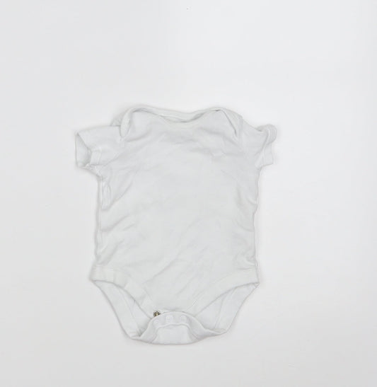 F&F Baby White  100% Cotton Babygrow One-Piece Size 0-3 Months  Button