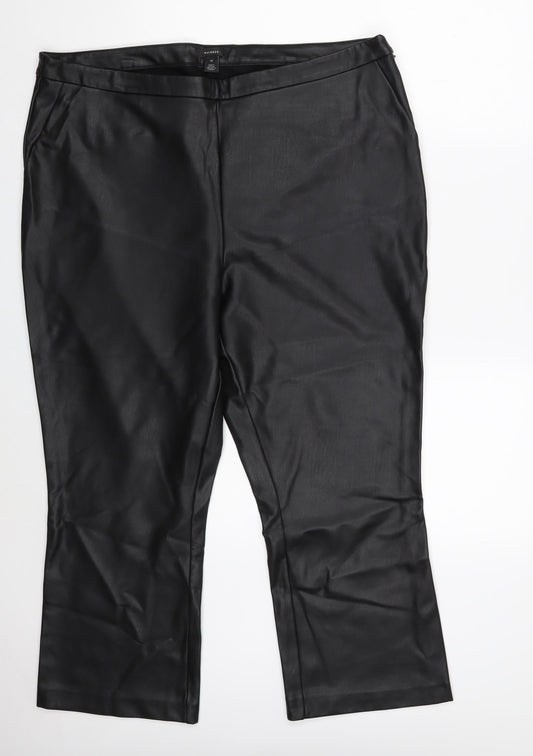 Halogen Womens Black  Polyethylene Trousers  Size 18 L24 in Slim Zip