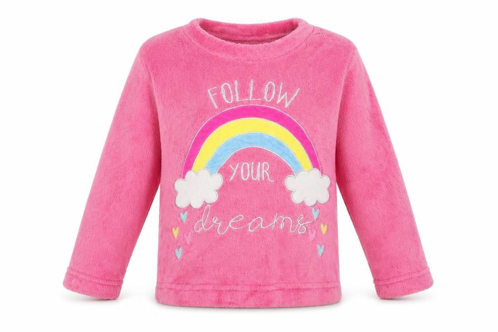 Studio Girls Pink Solid 100% Polyester Top Pyjama Top Size 2-3 Years   - Follow Your Dreams