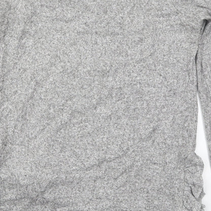 Next Womens Grey  Viscose Basic T-Shirt Size 6 Crew Neck