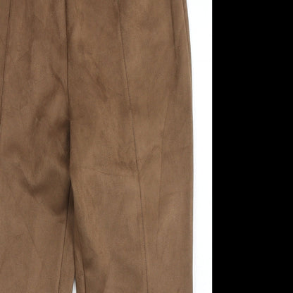 Preloved Afibel Womens Brown  Polyester Capri Trousers Size 16 L24 in Regular - Detail