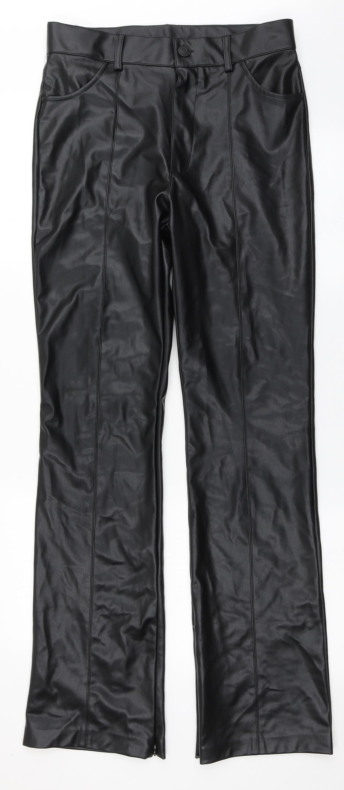 Preworn Womens Black  Polyester Trousers  Size 30 L32.5 in Regular Button - Pu