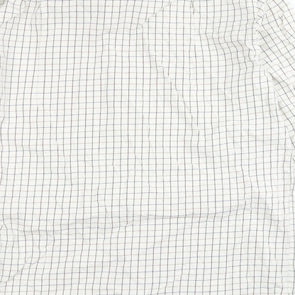 kwg Mens Beige Check Polyester  Button-Up Size 16.5 Round Neck Button