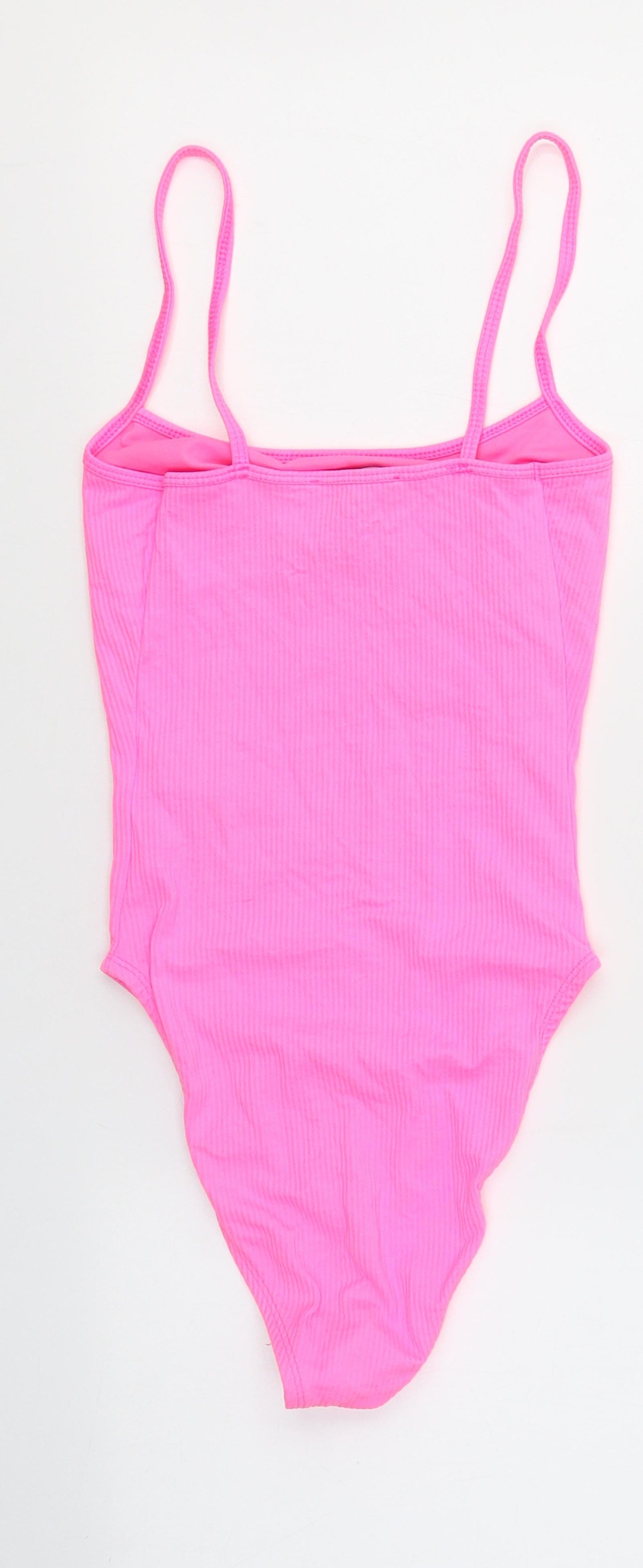 New Look Womens Pink  Polyamide Camisole T-Shirt Size 6 Boat Neck - Neon Pink