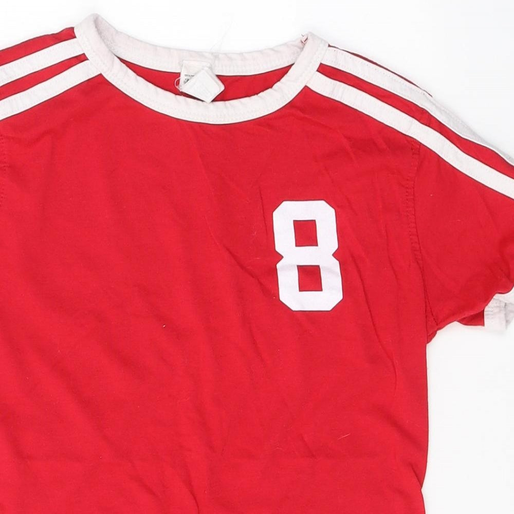 American Authentics Boys Red  Polyester Basic T-Shirt Size 8 Years Round Neck