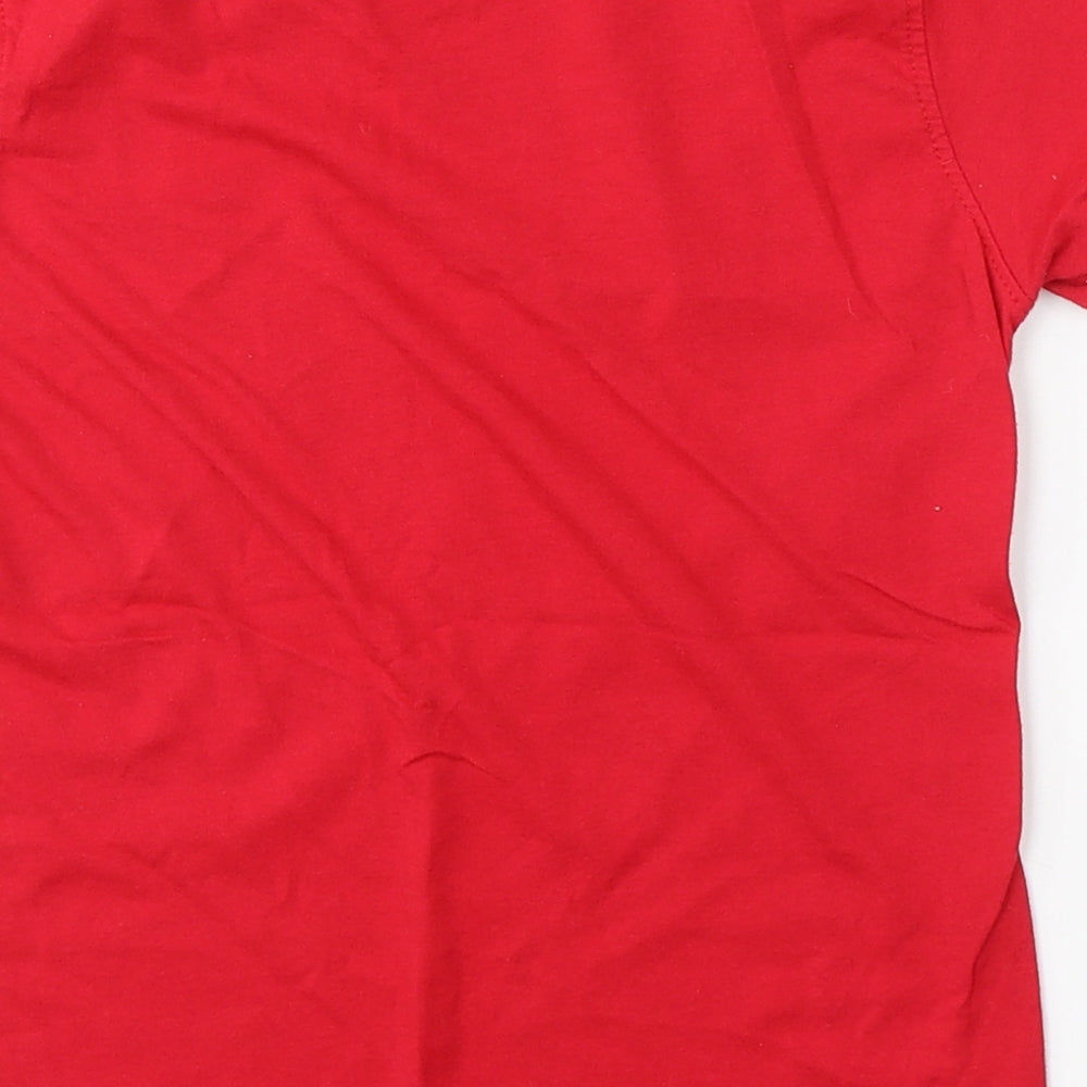 American Authentics Boys Red  Polyester Basic T-Shirt Size 8 Years Round Neck