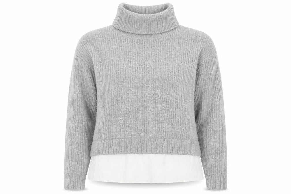 New Look Womens Grey Roll Neck  Nylon Pullover Jumper Size S