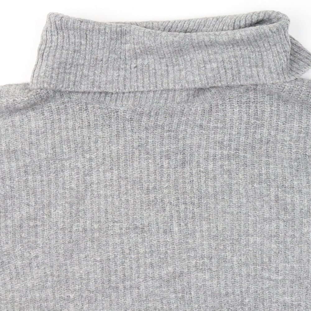 New Look Womens Grey Roll Neck  Nylon Pullover Jumper Size S